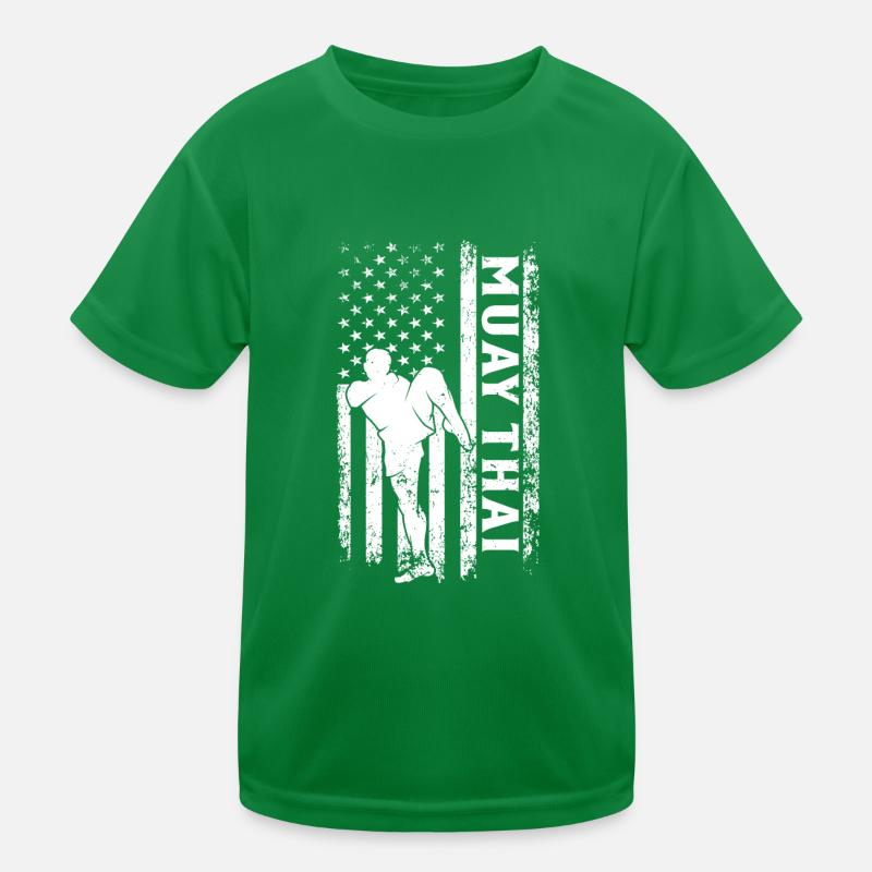 Muay Thai US Flag Muay Thai Martial Arts Kinder Funktions-T-Shirt