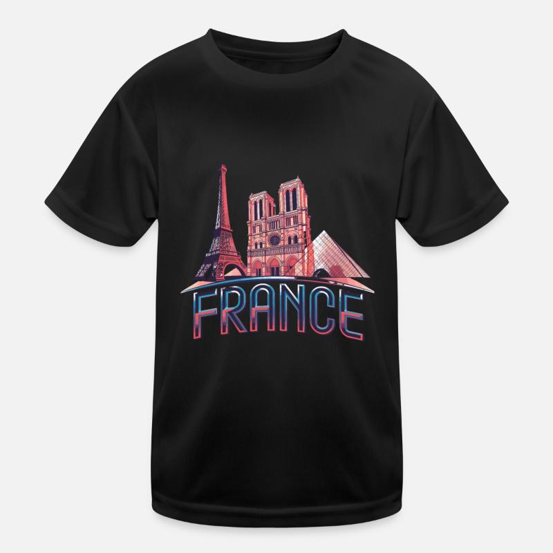 Frankreich Paris Eiffelturm Bonjour Kinder Funktions-T-Shirt