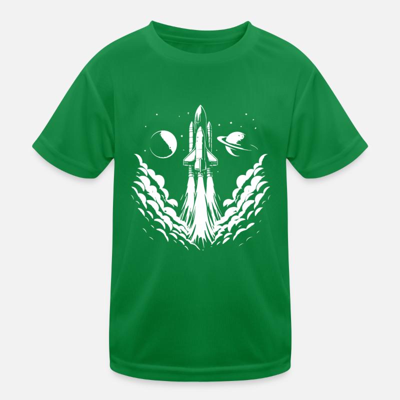 Lancement de fusée, pixel art, espace extra-atmosphérique T-shirt sport Enfant
