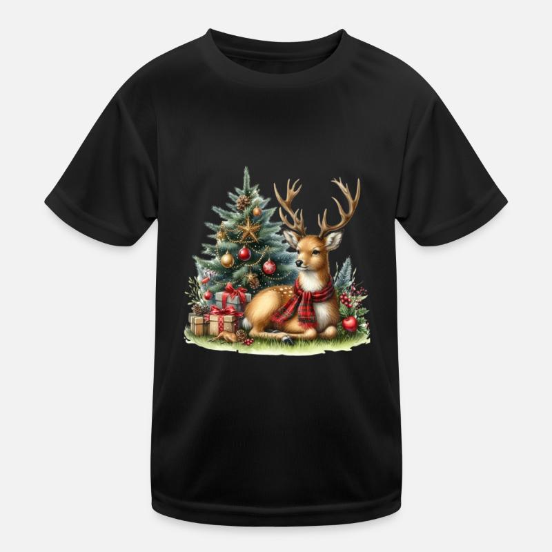 Ambiance festive de Noël avec des cerfs T-shirt sport Enfant