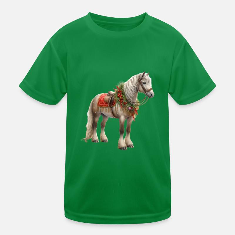 Cheval de Noël avec bride festive T-shirt sport Enfant