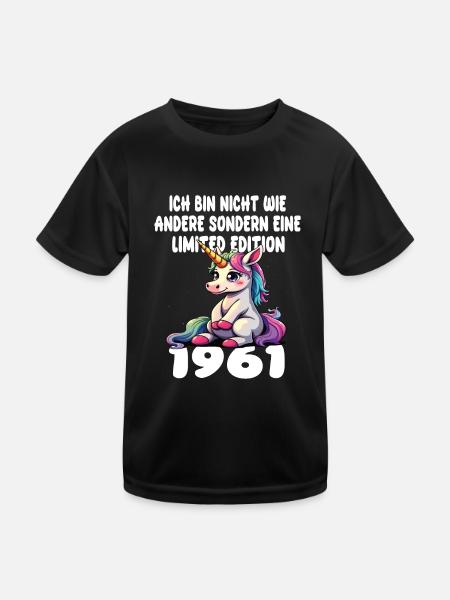 Limited Edition 1961 Geburtstag 1961 Geboren - Kinder Funktions-T-Shirt - Schwarz - Vorne