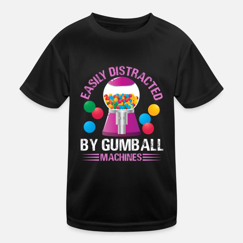 Easily Distracted By Gumball Machines Bubblegum Kinder Funktions-T-Shirt