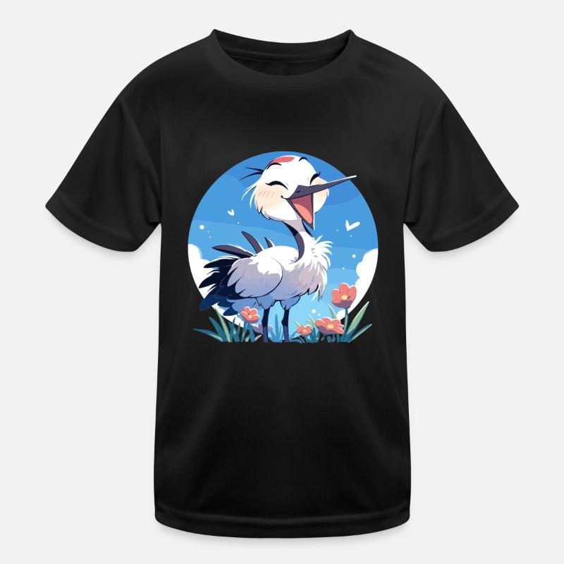 Kraniche Kranich Kinder Funktions-T-Shirt