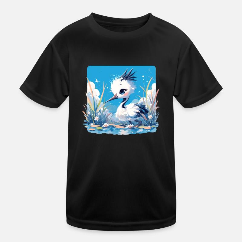 Kraniche Kranich Kinder Funktions-T-Shirt