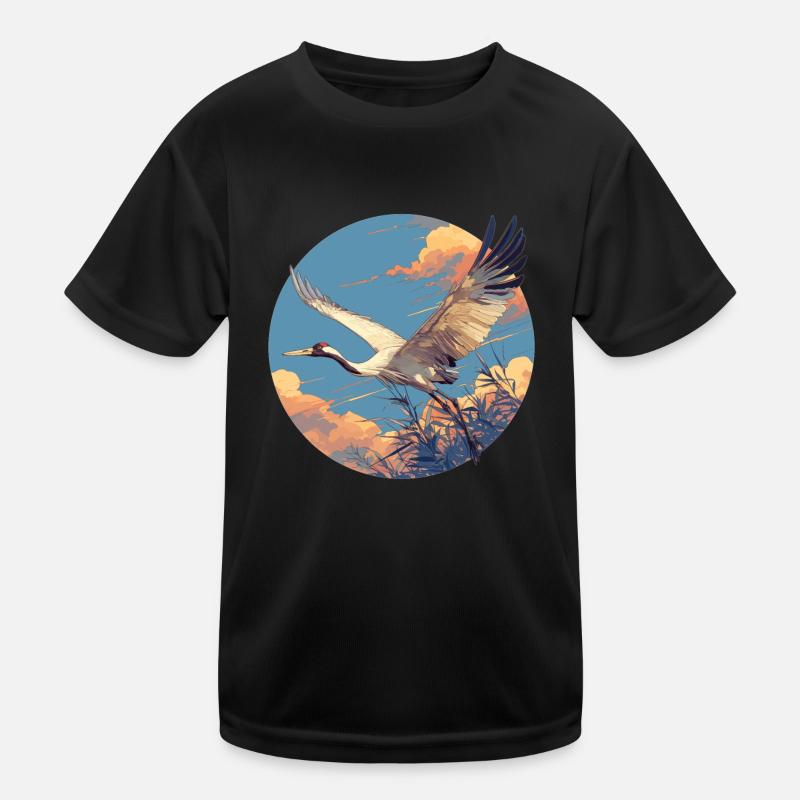 Kraniche Kranich Kinder Funktions-T-Shirt