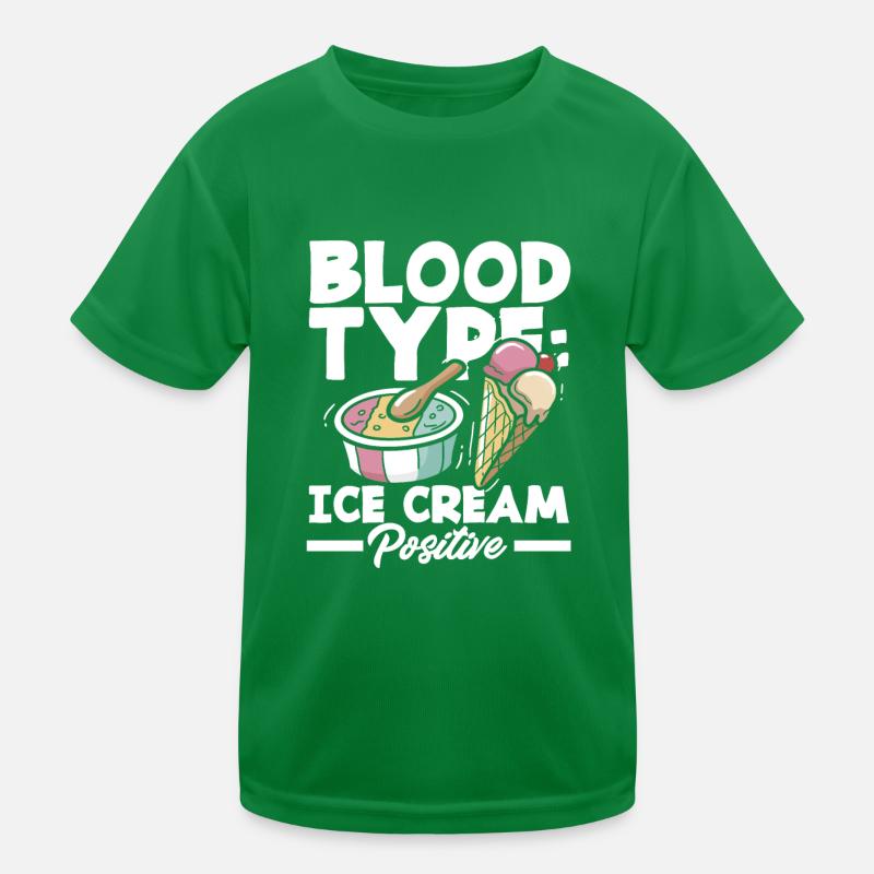 Blutgruppe Eis Liebhaber Positiv Kinder Funktions-T-Shirt