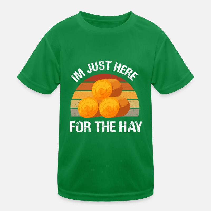 I'm Just Here For The Hay Straw Bale Farming Kids Functional T-Shirt