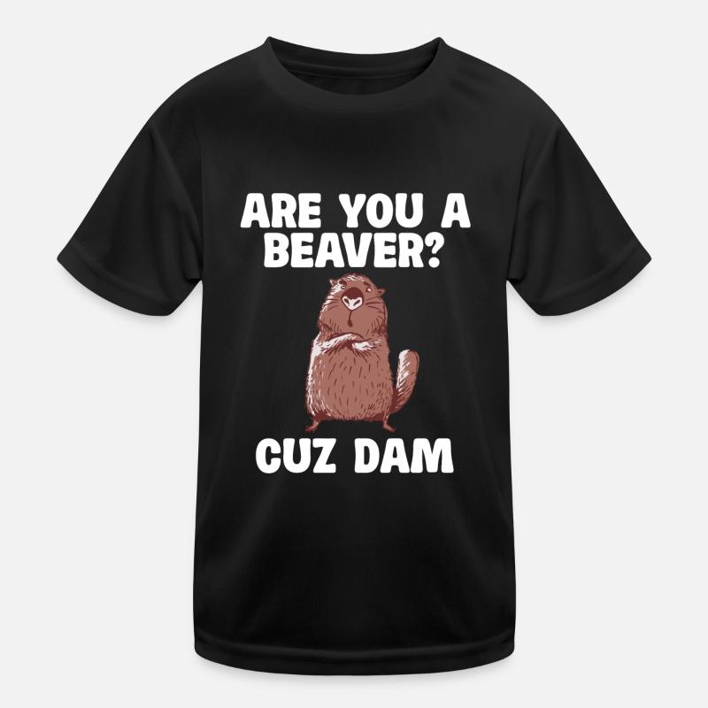 Bist Du Ein Biber? Denn Damm Spruch Kinder Funktions-T-Shirt