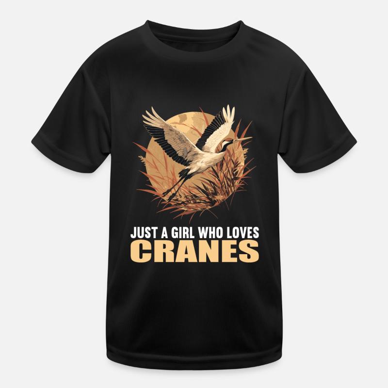 Kraniche Kranich Kinder Funktions-T-Shirt