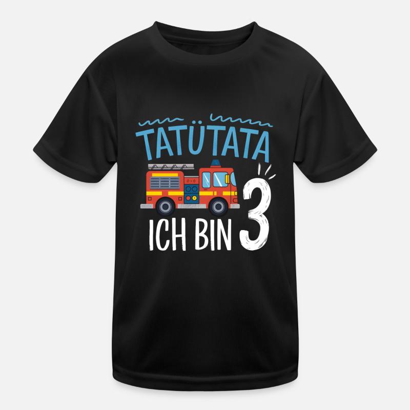 Tatütata Feuerwehr 3. Geburtstag Kinder Funktions-T-Shirt