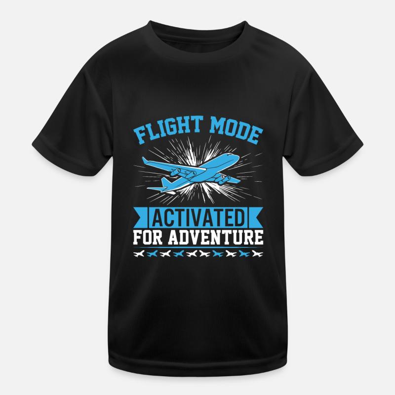 Mode avion : Activé pour l’aventure ! - T-shirt sport Enfant - noir