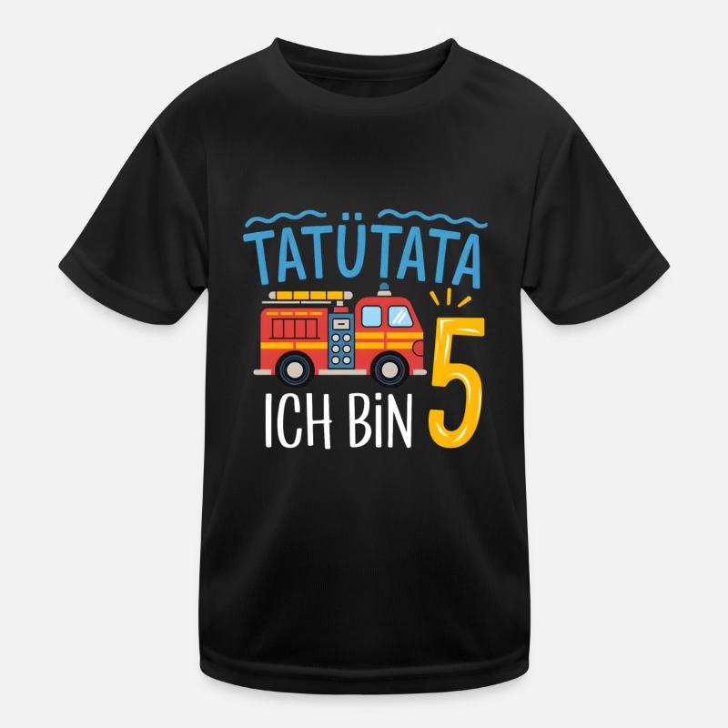 Tatütata Feuerwehr 5. Geburtstag Kinder Funktions-T-Shirt