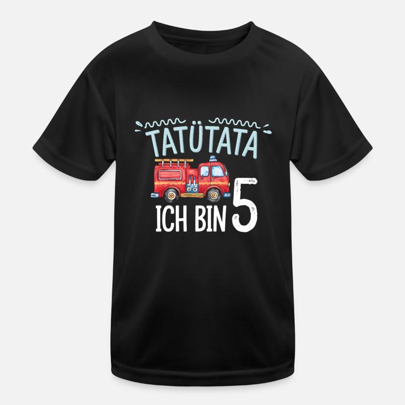 Tatütata Feuerwehr 5. Geburtstag Kinder Funktions-T-Shirt