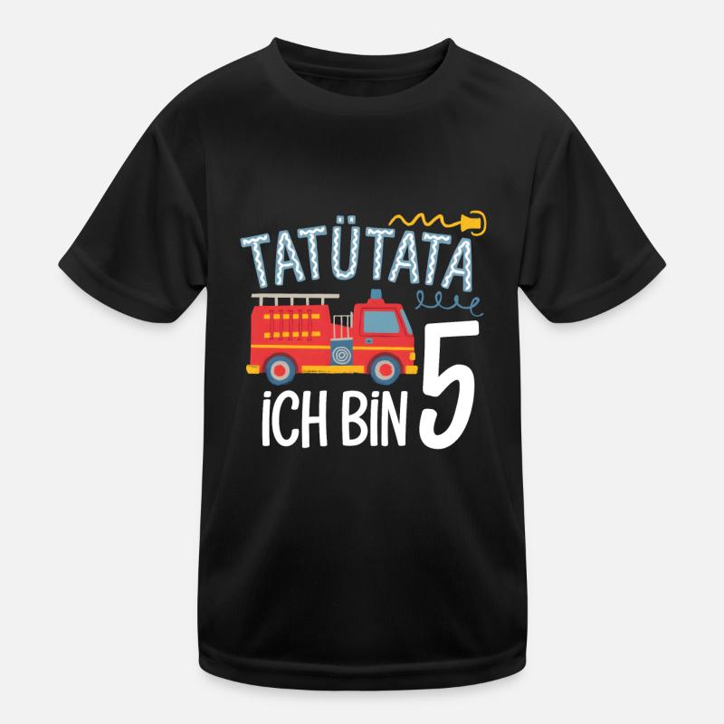Tatütata Feuerwehr 5. Geburtstag Kinder Funktions-T-Shirt