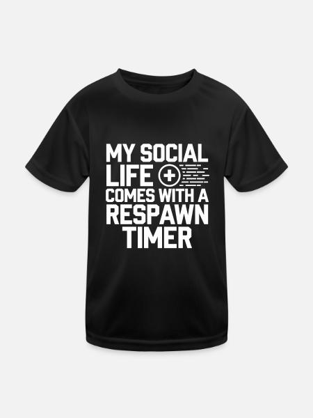 Introverted Gamer Declarer Calm - Kids Functional T-Shirt - black - Front