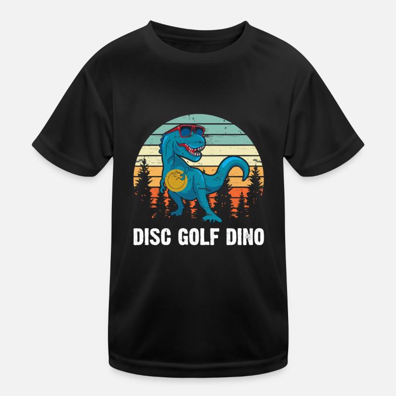 Disc Golfing Dinosaur Disc Golfer - Disc Golf Dino Kinder Funktions-T-Shirt