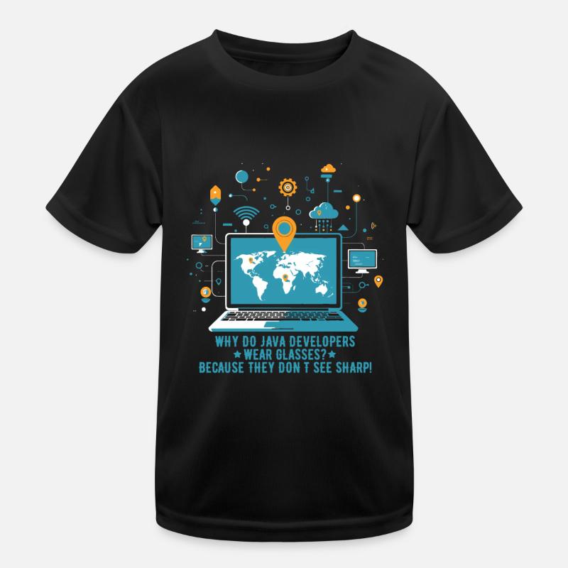 Pourquoi les développeurs Java portent-ils des lunettes ? Parce qu’ils T-shirt sport Enfant