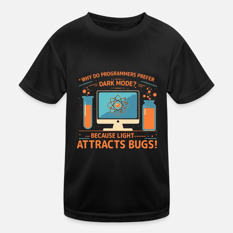 Warum bevorzugen Programmierer den Dunkelmodus? Weil Licht Kinder Funktions-T-Shirt