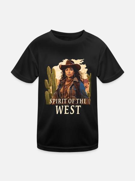 SPIRIT OF THE WEST - Kids Functional T-Shirt - black - Front
