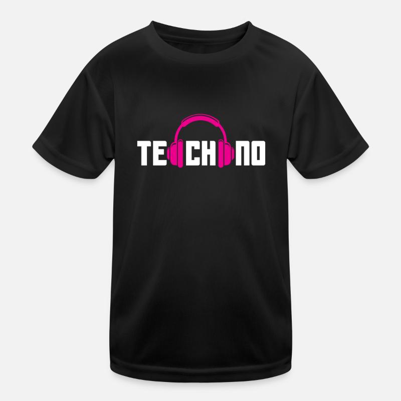 Techno Headphones for Techno Lover Kids Functional T-Shirt