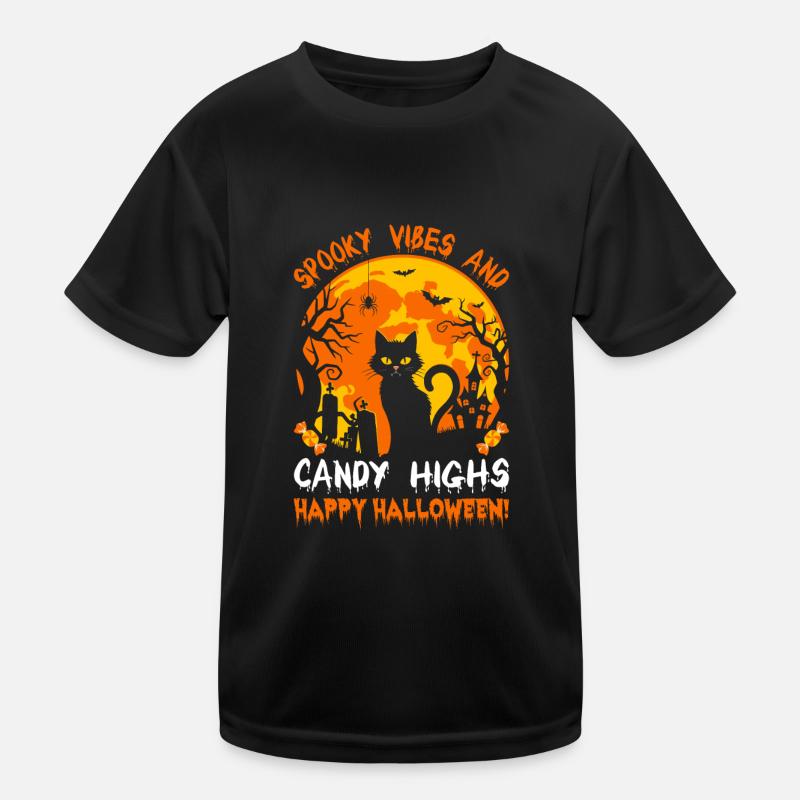 Spooky vibes and candy highs - happy Halloween! Kids Functional T-Shirt