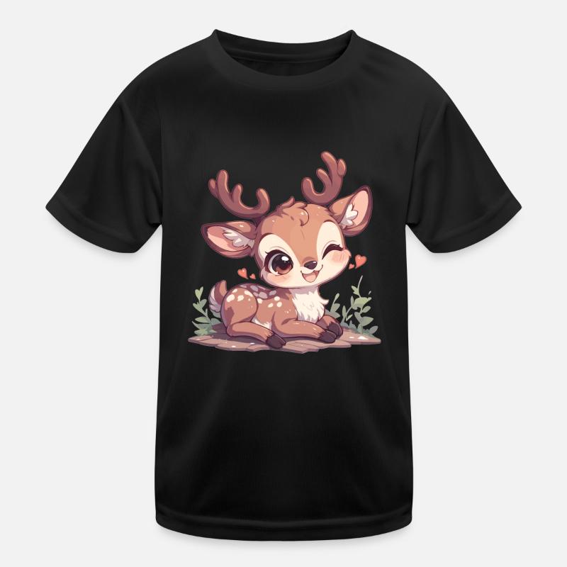 Hirsche Hirsch Kinder Funktions-T-Shirt
