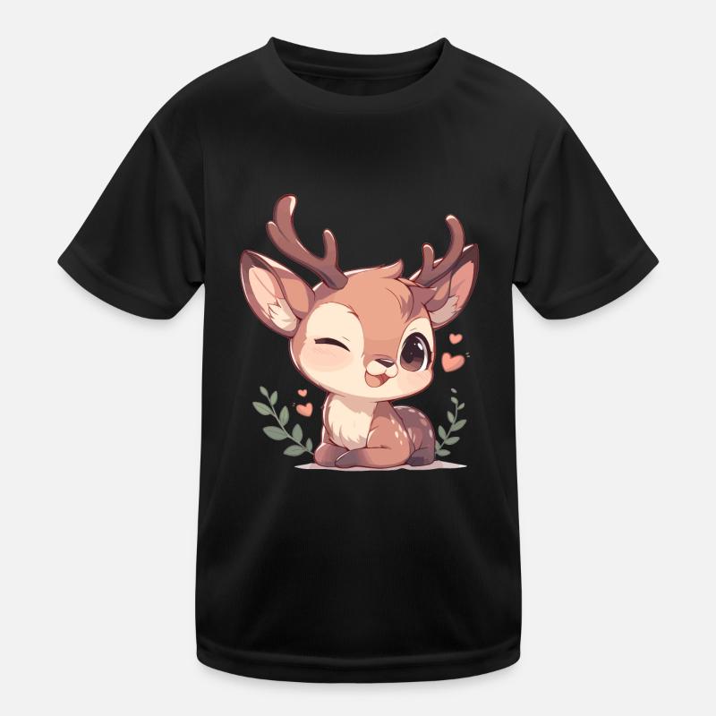 Hirsche Hirsch Kinder Funktions-T-Shirt