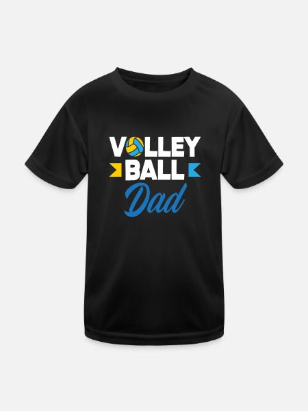 Volleyball Dad Passionate - Kids Functional T-Shirt - black - Front