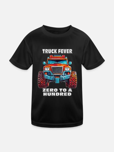 AUTO TRUCK FEVER ZERO TO A HUNDRED - Kids Functional T-Shirt - black - Front