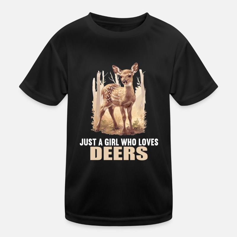 Hirsche Hirsch Kinder Funktions-T-Shirt