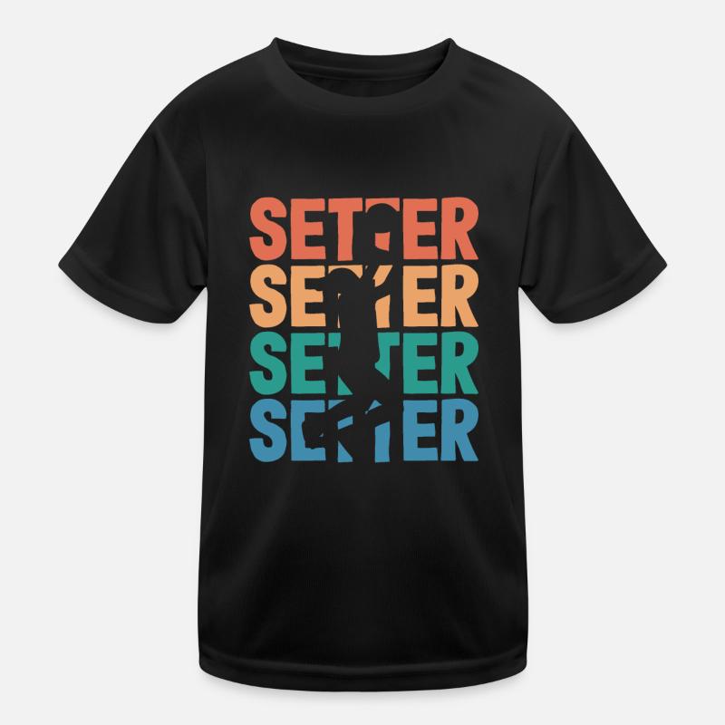 Volleyball Setter Silhouette Art Kids Functional T-Shirt