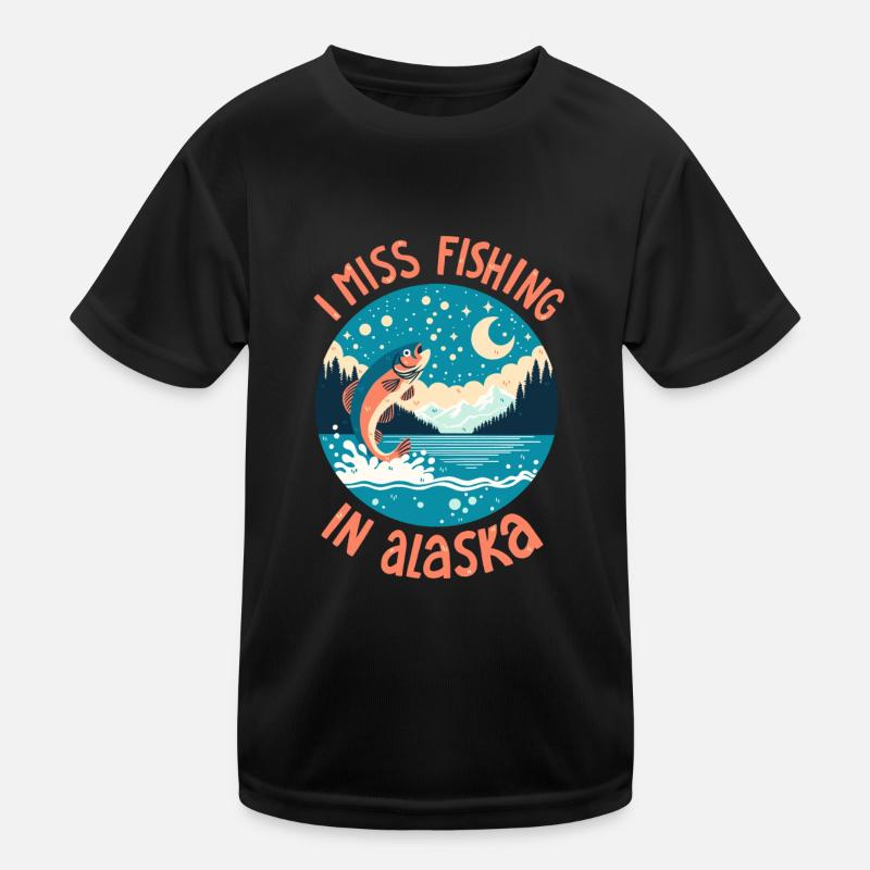 Fishing in Alaska Kids Functional T-Shirt
