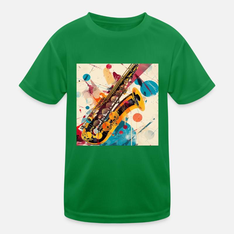 Saxophon Kinder Funktions-T-Shirt