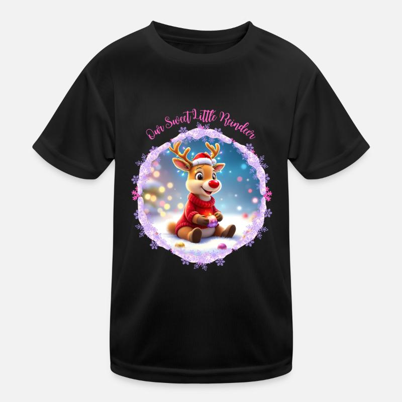 Unser süßes kleines rosa Rentier Kinder Funktions-T-Shirt