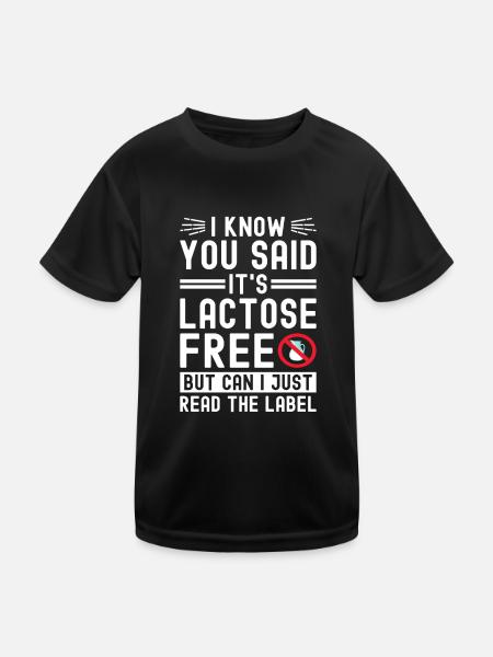 Intolérance au lactose Intolérance au lactose - T-shirt sport Enfant - noir - Devant