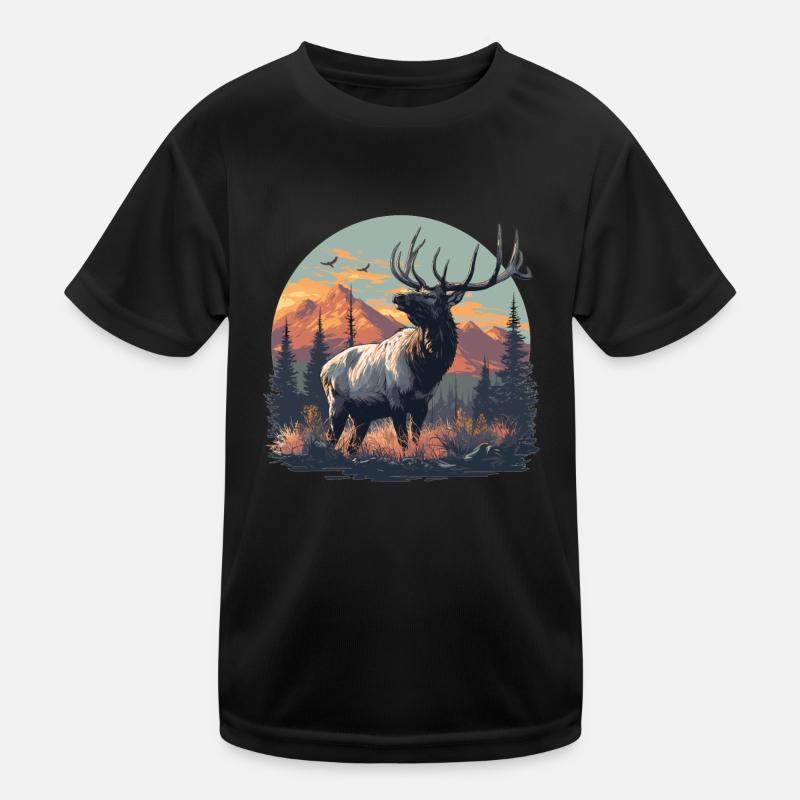 Elche Elch Kinder Funktions-T-Shirt