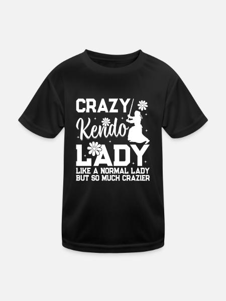 Folle de Kendo comme une dame normale mais tellement cr - T-shirt sport Enfant - noir - Devant