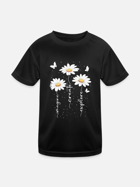 Fleurs d’été Fleur Inspiration Dicton de motivation - T-shirt sport Enfant - noir - Devant