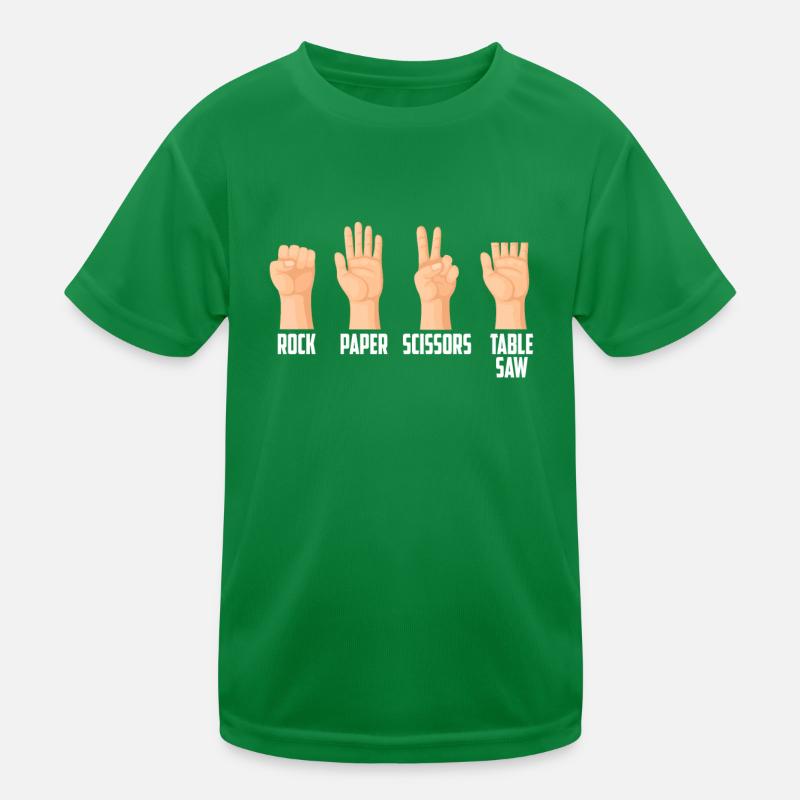 Roche Papier Ciseaux Table Saw Drôle Jeu de Main T-shirt sport Enfant
