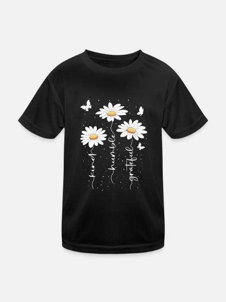 Fleurs d’été Fleur Inspiration Dicton de motivation - T-shirt sport Enfant - noir - Devant