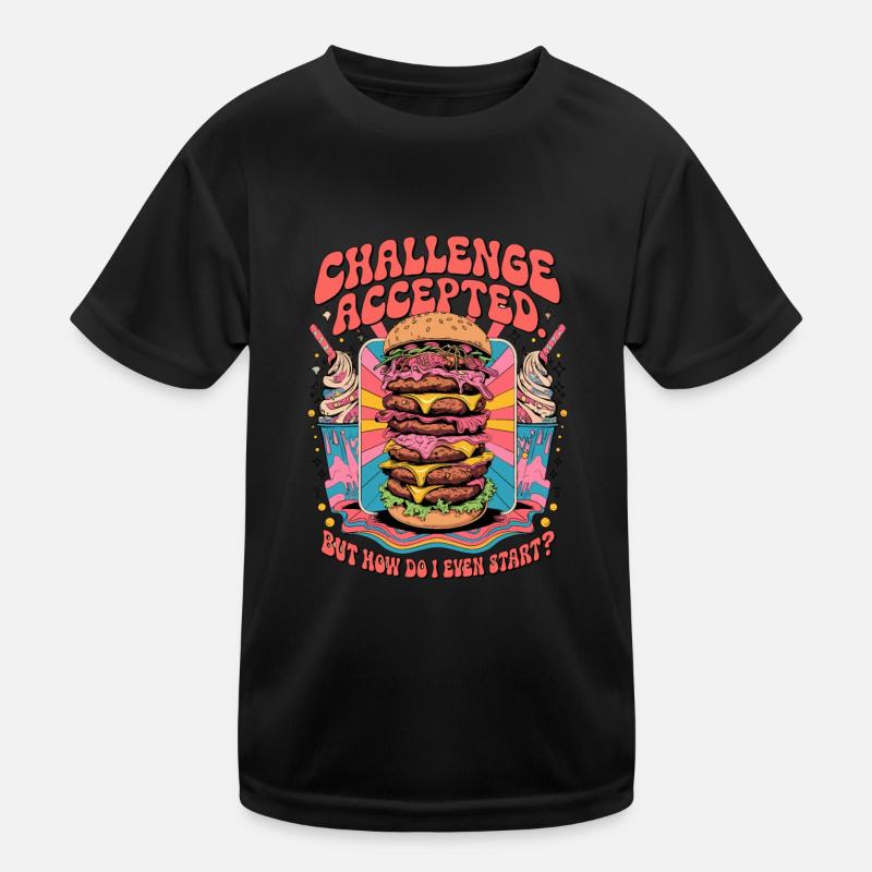 Burger Challenge Accepted Kinder Funktions-T-Shirt