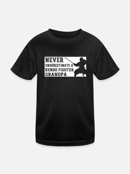 Never underestimate a Kendo Fighter grandpa Kendo - Kids Functional T-Shirt - black - Front