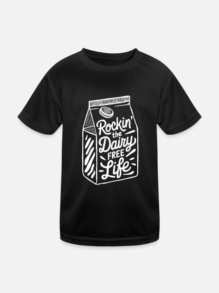 Laktoseintoleranz Laktoseintolerant - Kinder Funktions-T-Shirt - Schwarz - Vorne