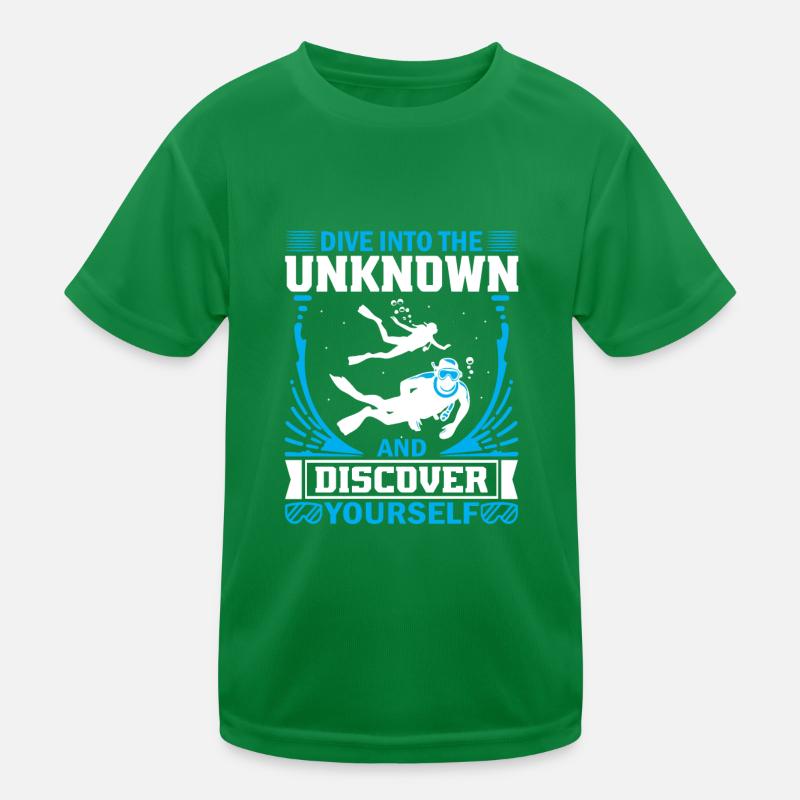 Tauchen Sie ein in das Unbekannte und entdecken Sie sich selbst. Kinder Funktions-T-Shirt
