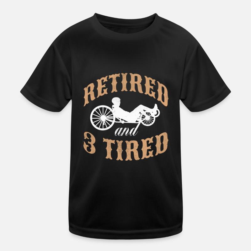 Retired And Three Tired Laid-Back Biker Retirement Kinder Funktions-T-Shirt