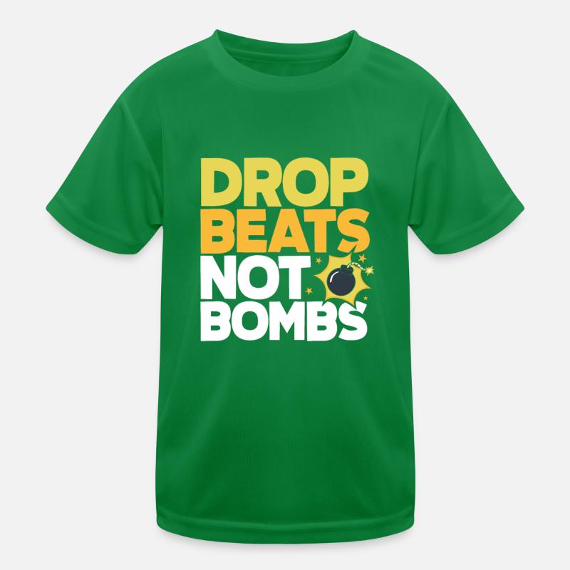 Techno Lover: Drop Beats Not Bombs Stil Kinder Funktions-T-Shirt