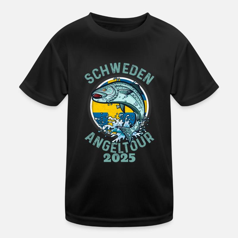 Angeltour Schweden 2025 Kinder Funktions-T-Shirt