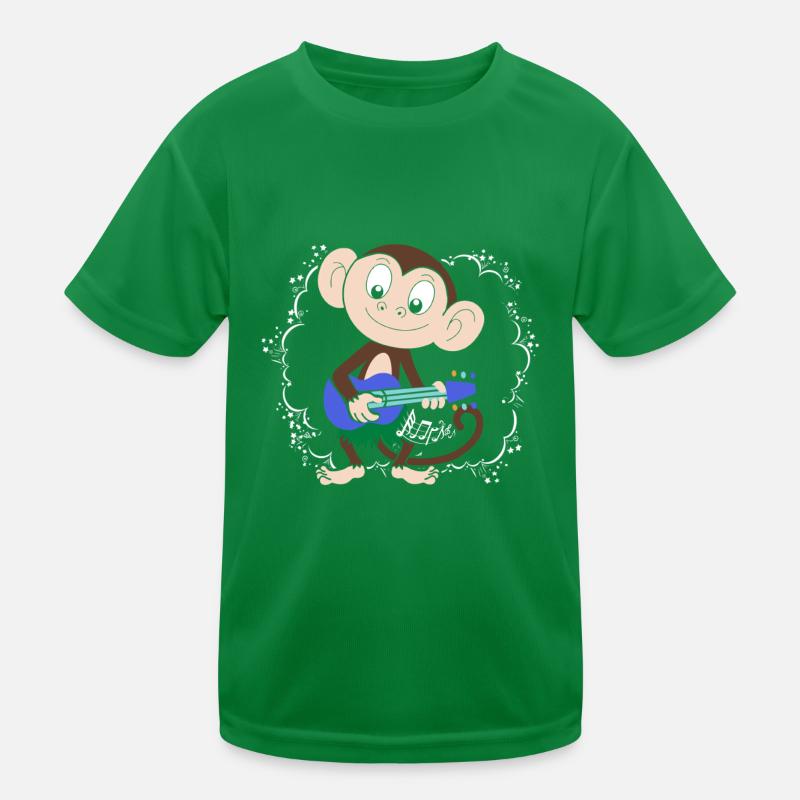 Sock Monkey Plays Ukulele Hula Kids Functional T-Shirt