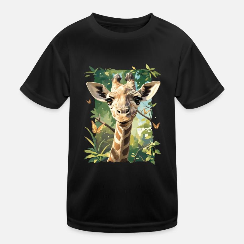 Giraffen Giraffe Kinder Funktions-T-Shirt